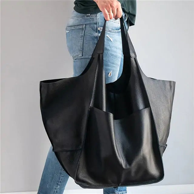 Chic PU Leather Tote: Elegant Everyday Bag